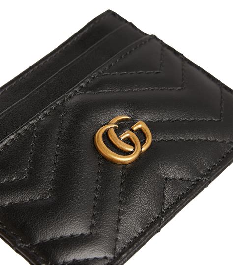 gucci cardholder black|Gucci black leather card holder.